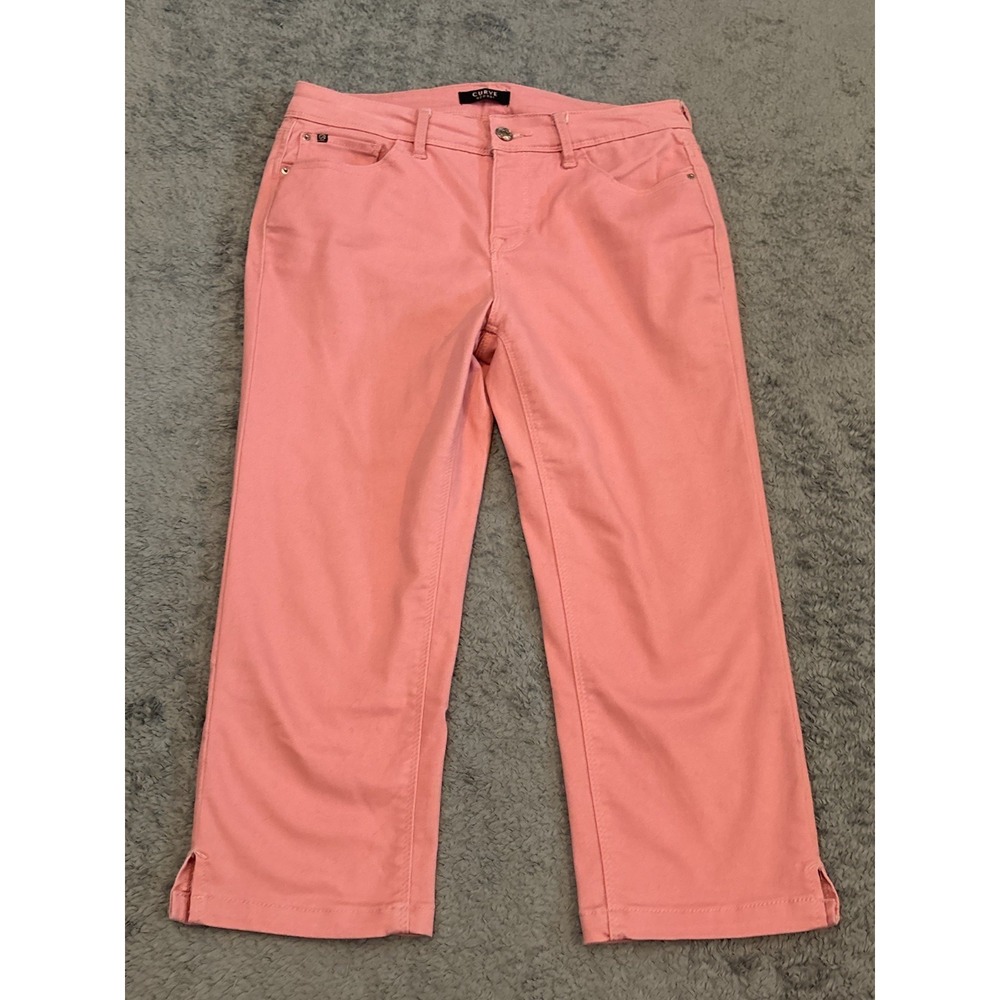 Curve Appeal Capri Jeans Womens 6 Pink Straight Stretch Casual Summer Barbie